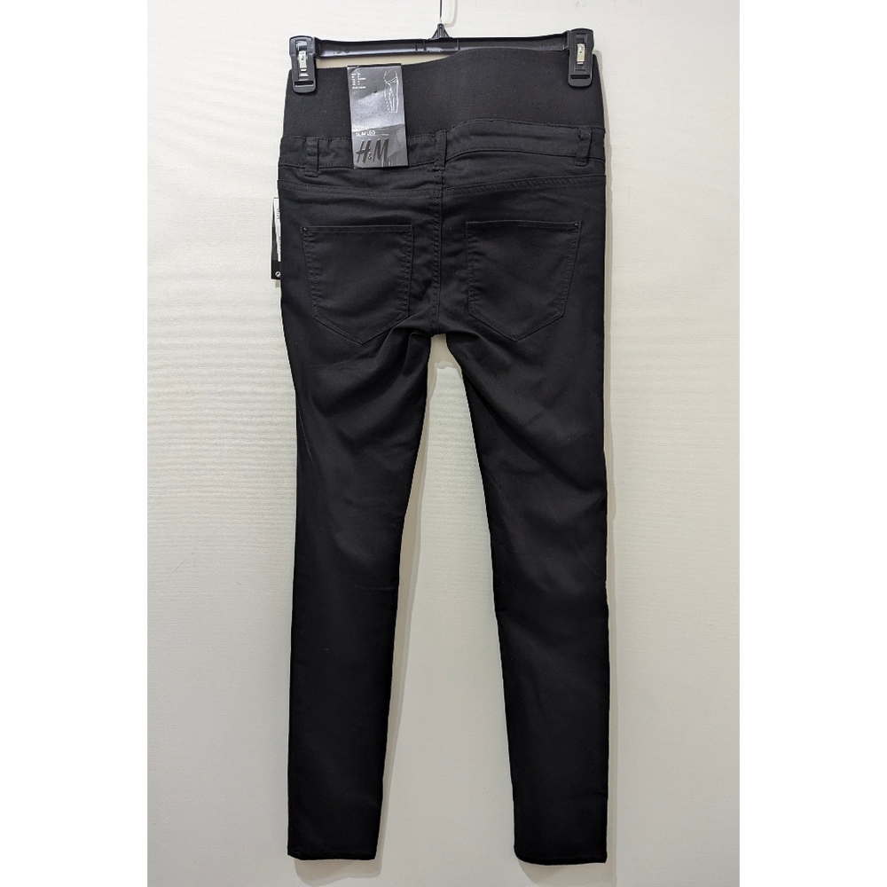 H&M MAMA Super Stretch Black Slim Leg Maternity Pants Size 6 - Picture 7 of 15